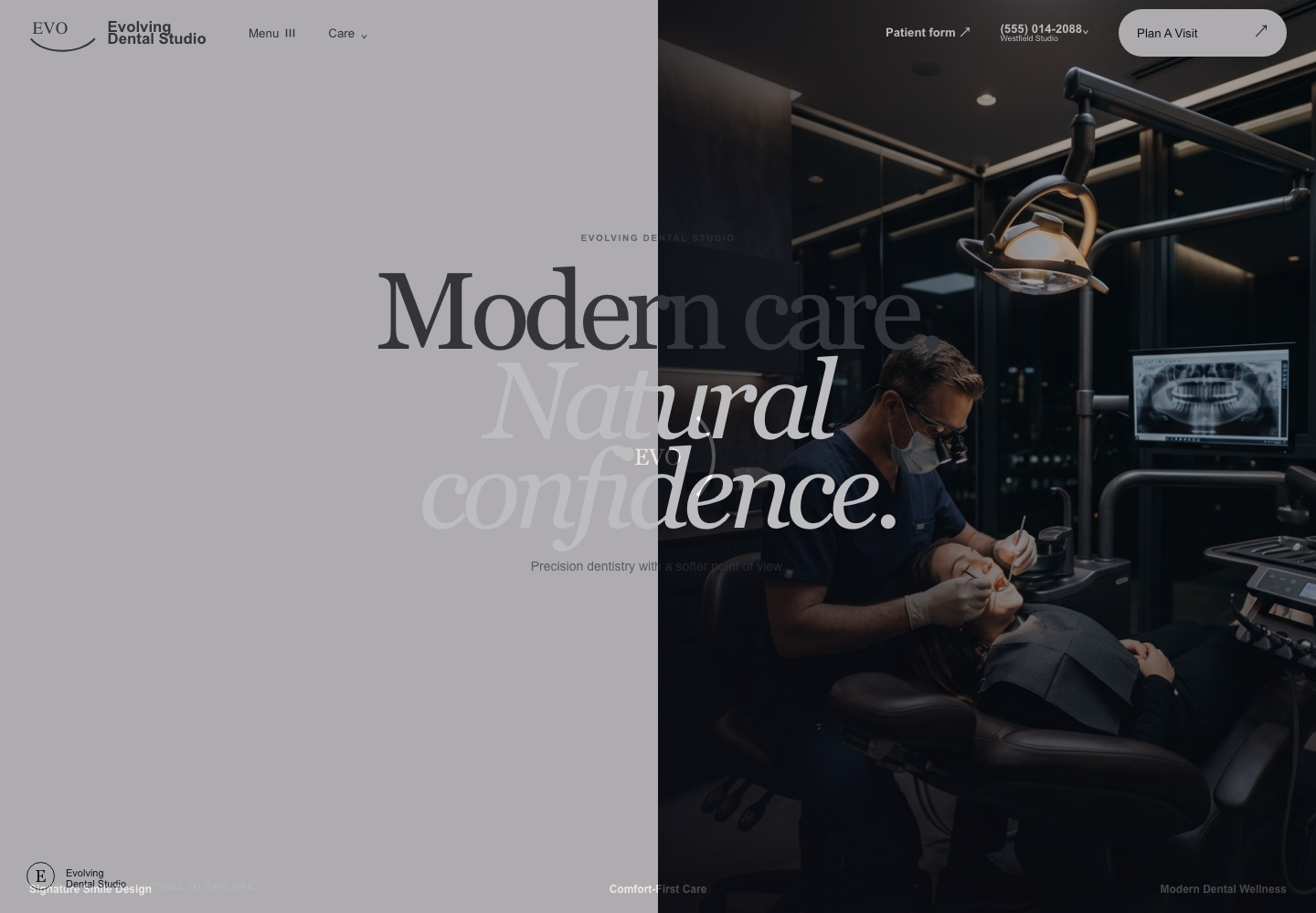 Evolving Dental Studio website template screenshot